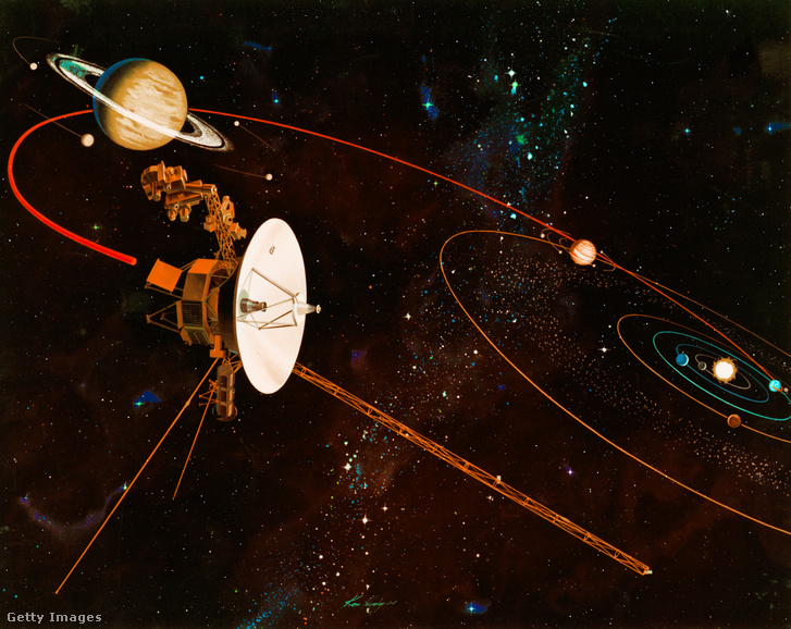 Egy 1977-ben készült művészi ábrázolás a Voyagerről