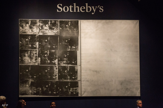 Warhol Silver Car Crash címe festménye a Sotheby's árverésén