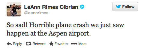 LeAnn Rimes ott volt a reptéren, ki is twittelte