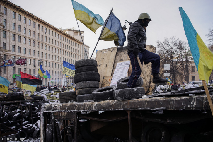 Barikád Kijevben 2014 februárjában