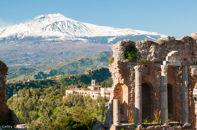 Szicília télen zöldül ki, csak az Etna csúcsa havas