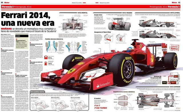 A Marca Ferrari F14 T-je Fernando Alonsóval a volánnál és a spanyol 14-es rajtszámával