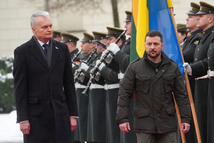 Volodimir Zelenszkij és Gitanas Nausėda 2024. január 10-én