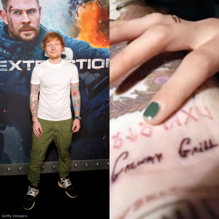 Ed Sheeran számtalan tetoválással rendelkezik