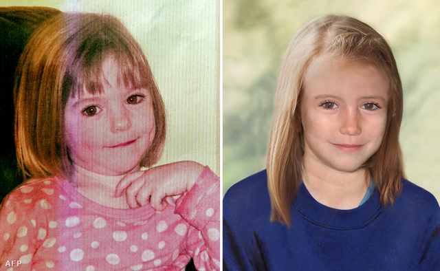 Az eltűnt kislány fotója és egy rendőrség által készített kép, ahogy most kinézhet Madeline