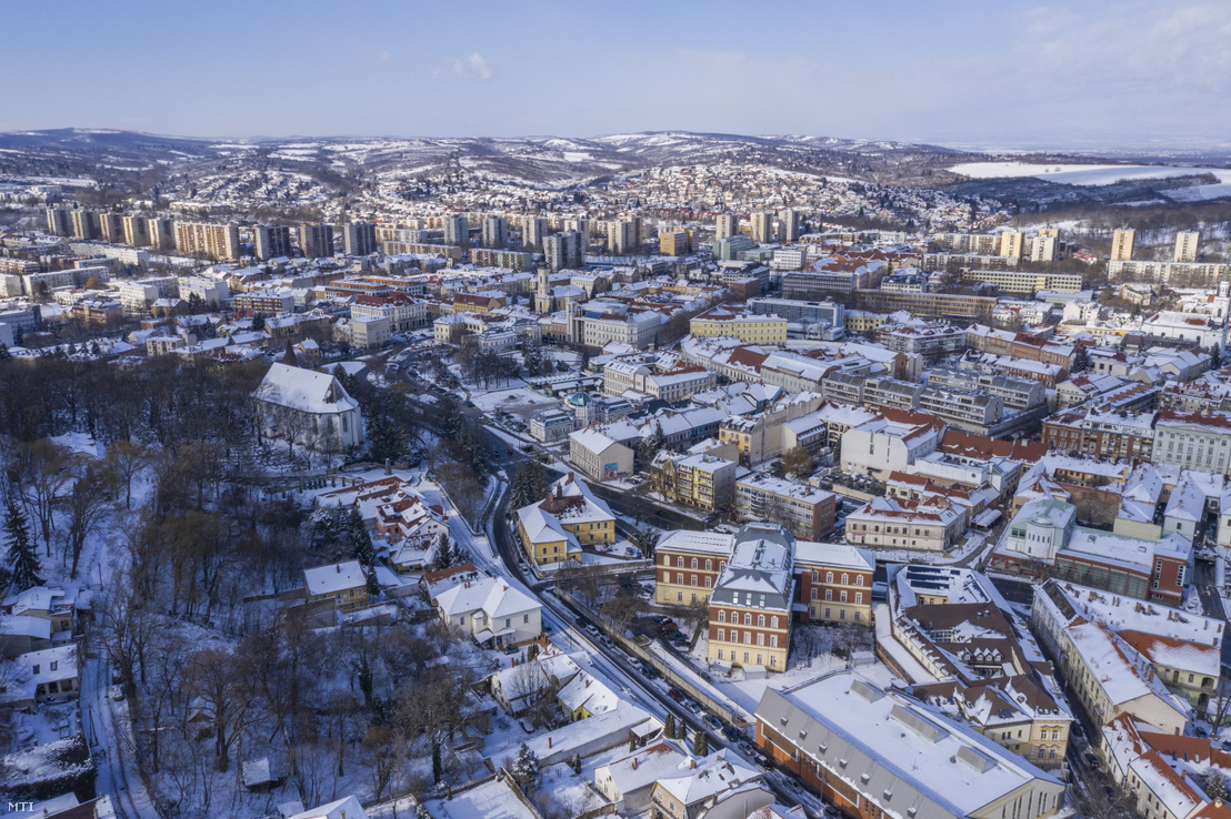 Miskolc belvárosának látképe 2021-ben
