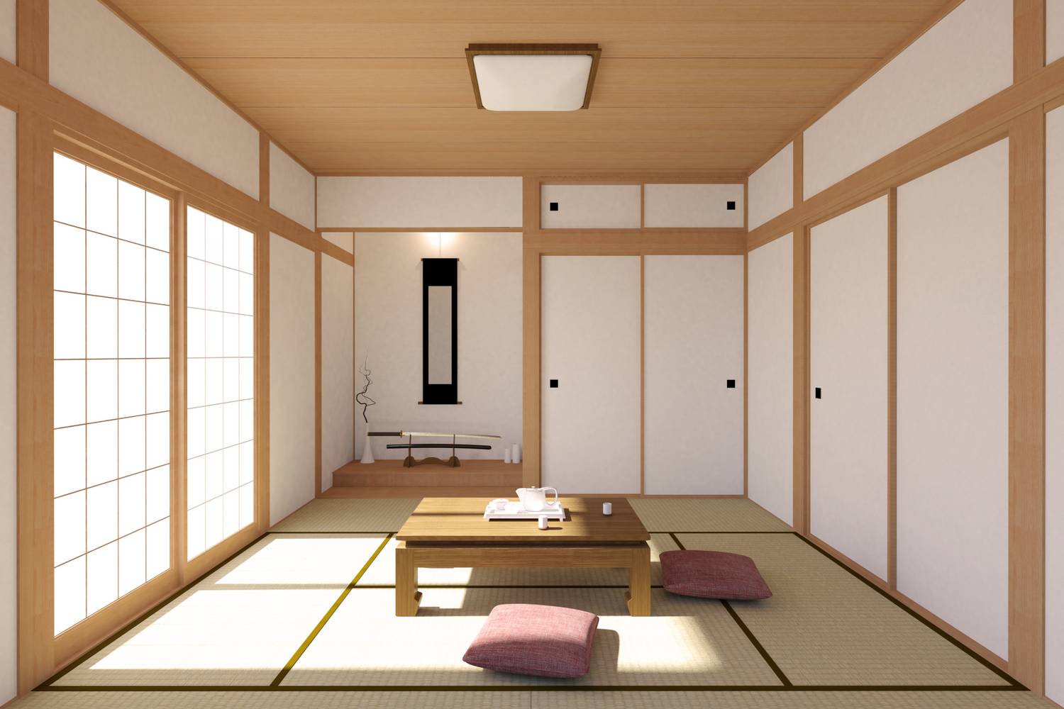 A japán otthonok talán legismertebb jellemzői a tolóajtók, amik hagyományosan rizspapírból és fakeretből készültek. Ma már inkább üvegből készülnek, a lényeg, hogy átjusson rajtuk a fény.