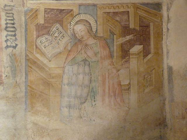 Freskórészlet a Szentháromság-templomban
