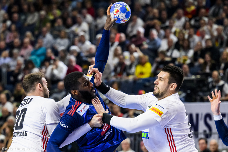 Dika Mem a francia-magyar EHF Kézilabda Európa-bajnokság 2024-es férfi EURO 2024-es főcsoportmérkőzésén 2024. január 24-én