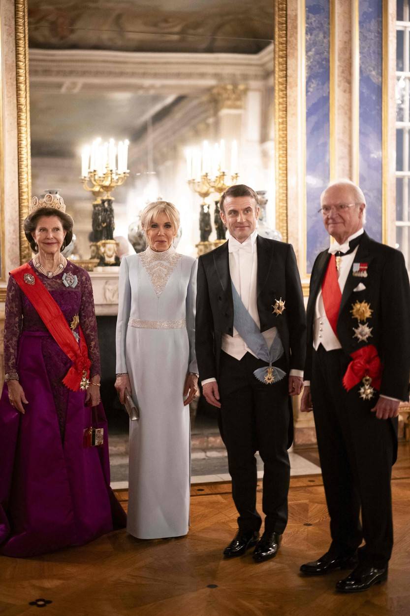 Emmanuel és Brigitte Macron január 30-án a Stockholmi palotába voltak hivatalosak, hogy részt vegyenek egy ünnepi vacsorán.