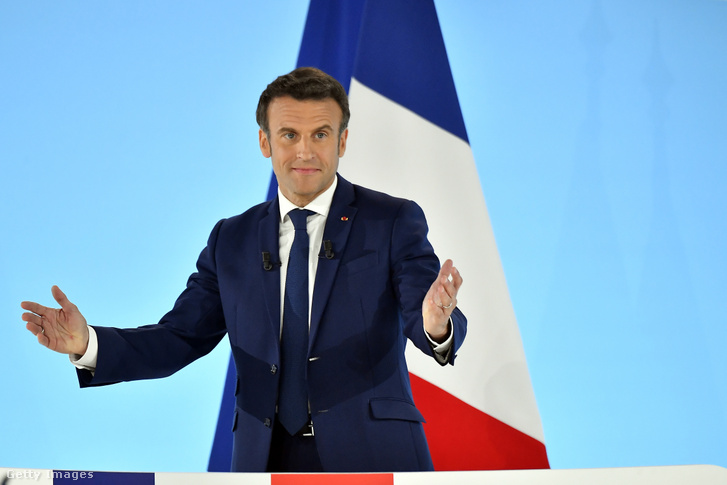 Emmanuel Macron 2022. április 10-én Párizsban