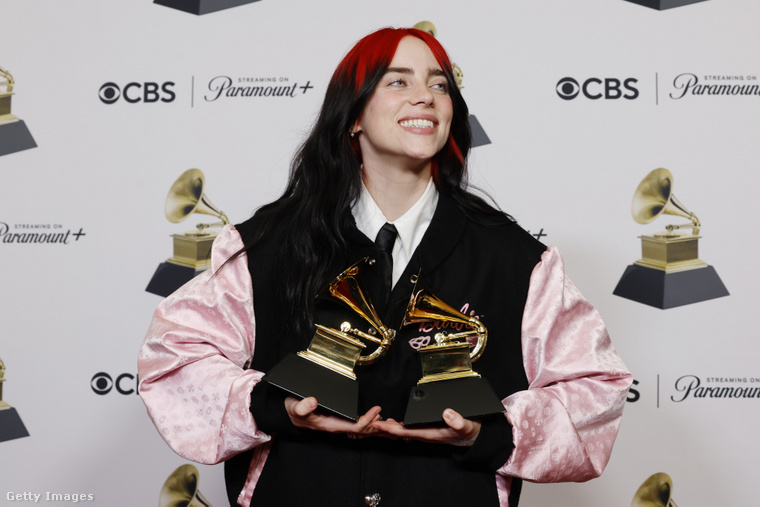 Billie Eilish két díjnak is örülhetett. (Fotó: Frazer Harrison / Getty Images Hungary)