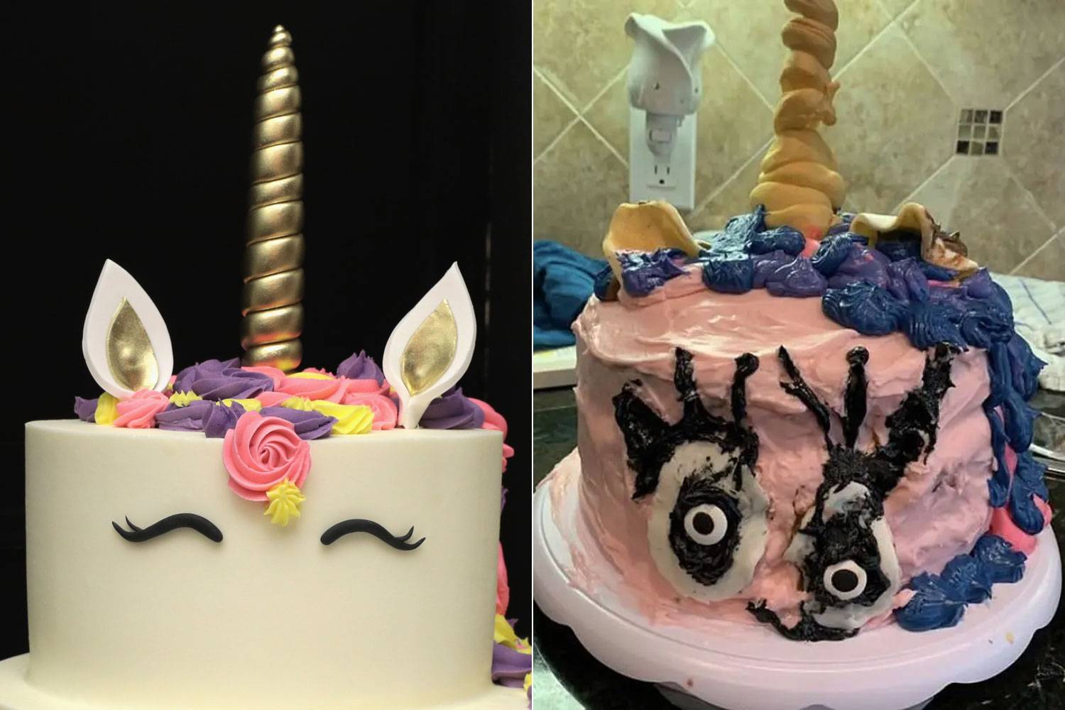 Unikornisos tortát kért a kislány. Az elképzelés és a valóság nem teljesen fedte egymást.