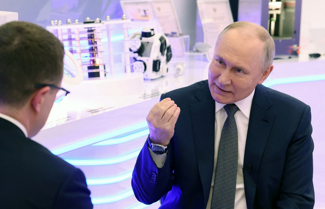 Vlagyimir Putyin orosz elnök interjút ad Pavel Zarubin újságírónak Moszkvában Oroszországban 2024. február 14-én