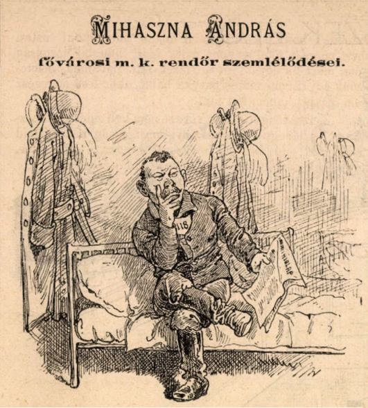 A Peschek-gyilkosság kapcsán készült illusztráció, Borsszem Jankó, 1885. április 12.