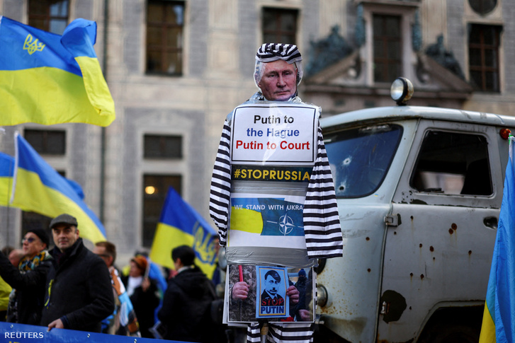Az orosz–ukrán konfliktus elleni tüntetés Münchenben, Németországban 2024. február 17-én