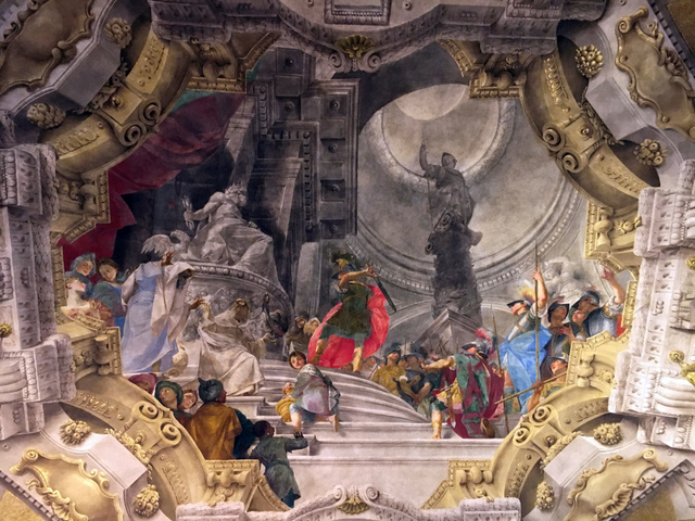 A bolognai Palazzo Pepoli Campogrande egyik freskója is Nagy Sándor legendás tettét örökíti meg
