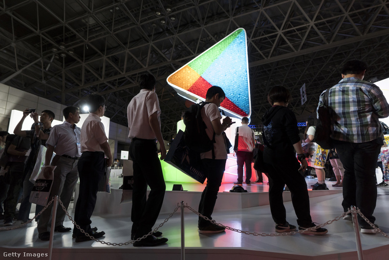 A Google Play standja a 2018-as Tokiói Game Show-n. (Fotó: Tomohiro Ohsumi / Getty Images Hungary)