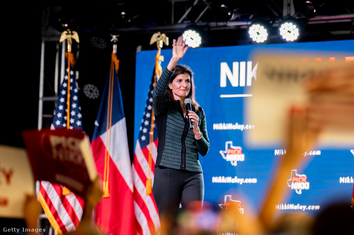 Nikki Haley egy kampányrendezvényen Springben, Texas államban, 2024. március 4-én
