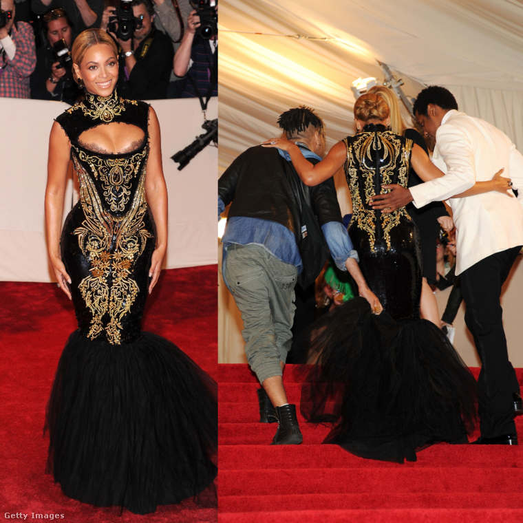 A 2011-es Met-gálán Zendayához hasonlóan Beyoncénak is meggyűlt a baja a lélegzéssel az Alexander McQueen által tervezett ruhájában, ami ráadásul annyira szorosnak bizonyult, hogy az énekesnő mozgását is korlátozta