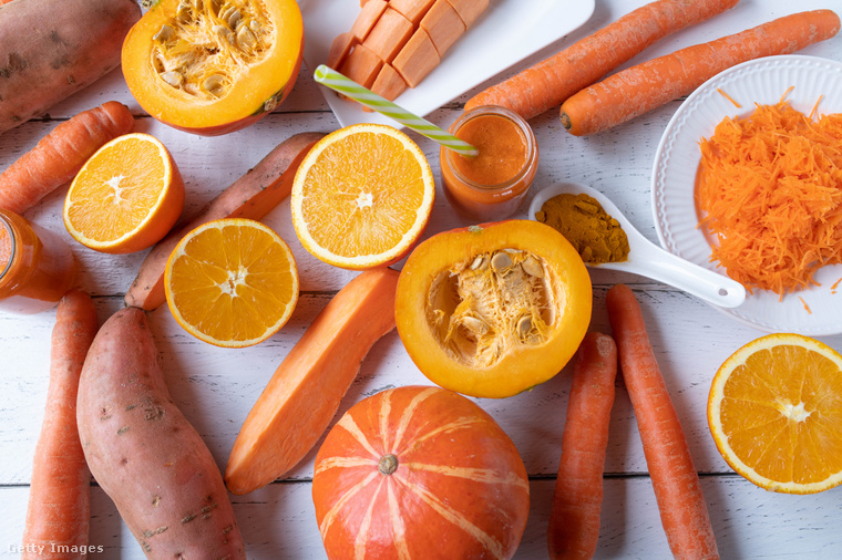 Ha egy zöldség vagy gyümölcs narancssárga, akkor jó eséllyel tartalmaz A-vitamint. (Fotó: Angelika Heine / Getty Images Hungary)