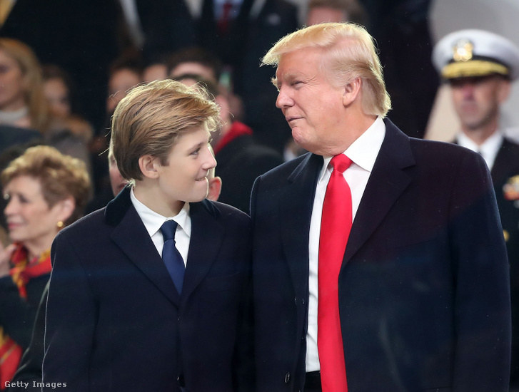 Barron és Donald Trump a korábbi elnök 2017-es beiktatásán