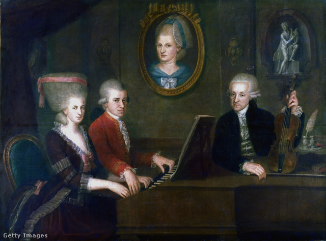 Korabeli portré Mozart családjáról