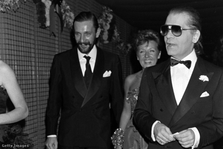 Jacques de Bascher és Karl Lagerfeld egy rendezvényen a párizsi Le Palace-ban 1984. október 34-én