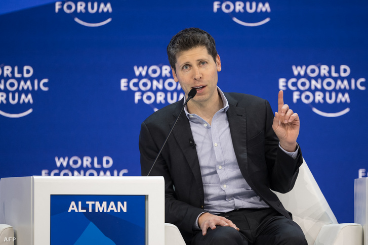 Sam Altman, az OpenAI vezérigazgatója a Világgazdasági Fórum (WEF) ülésén Davosban, 2024. január 18-án