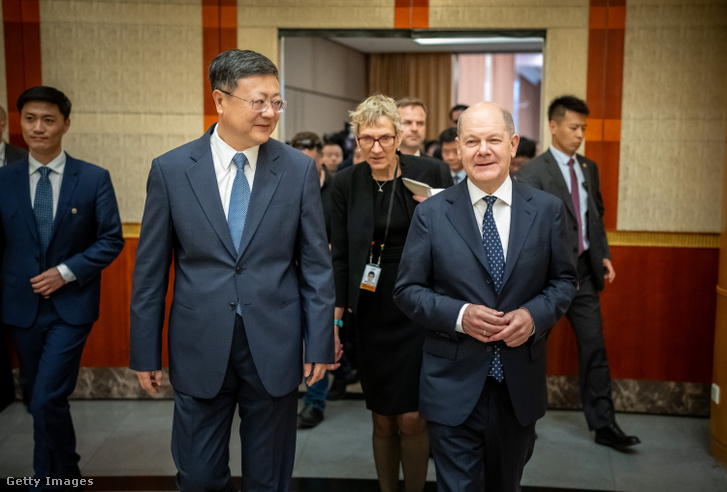 Olaf Scholz szövetségi kancellár találkozón vesz részt Csen Jining sanghaji párttitkárral