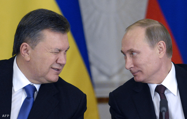Viktor Janukovics és Vlagyimir Putyin oroszt elnök 2013. december 17-én