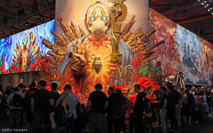 Nagyszabású művészeti installáció a kölni Gamescom vásáron, a Borderlands 3 bemutatóján, 2019 augusztusában