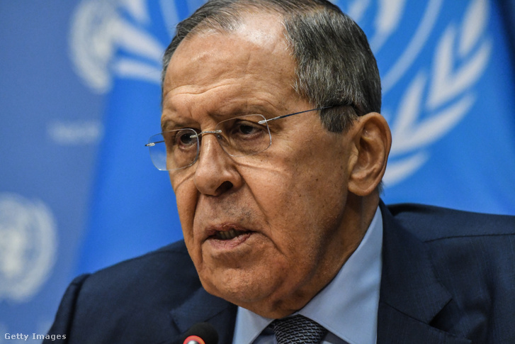 Szergej Lavrov orosz külügyminiszter New Yorkban 2022. szeptember 24-én