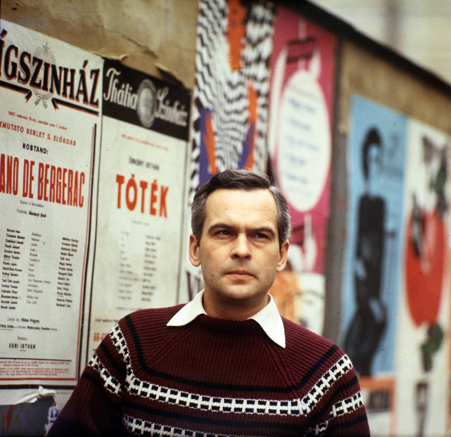 Színezett fotó Latinovits Zoltánról 1967-ből.