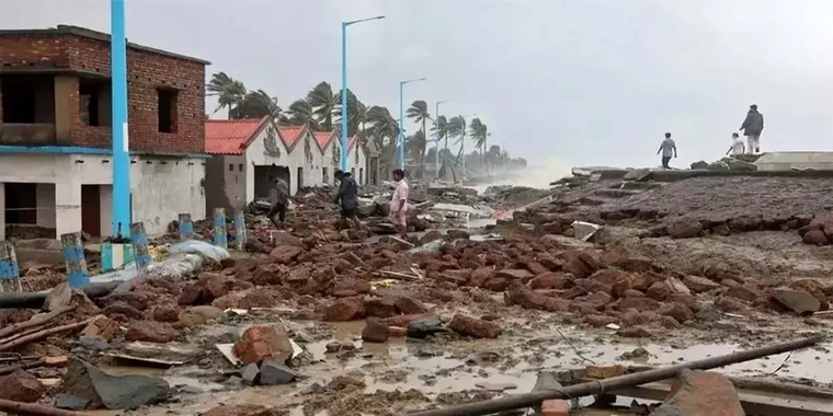 A Bengáli ciklon pusztítása.