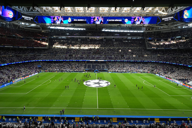 Az Estadio Santiago Bernabeu stadion 2024. május 08-án Madridban, Spanyolországban