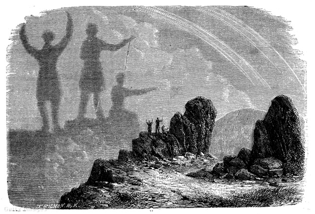 Íme a hegyi kísértet egy antik illusztrációja