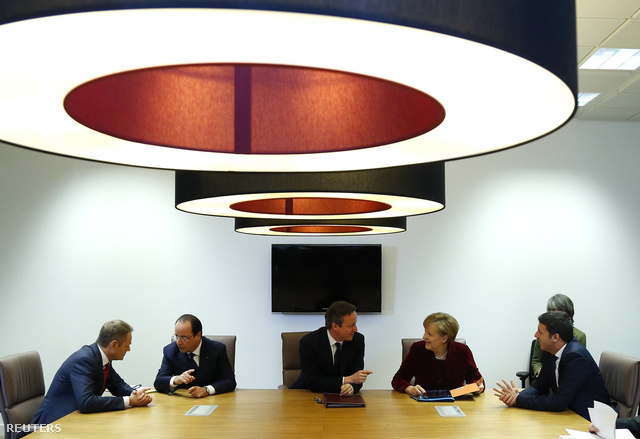 Donald Tusk, Francois Hollande, Angela Merkel és Matteo Renzi