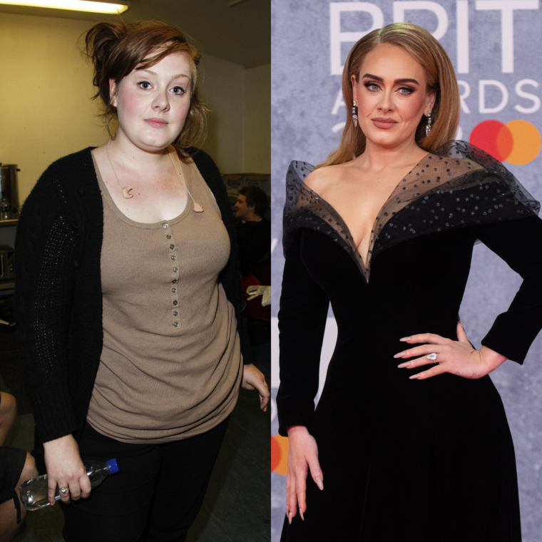 Adele fogyás előtt és után.