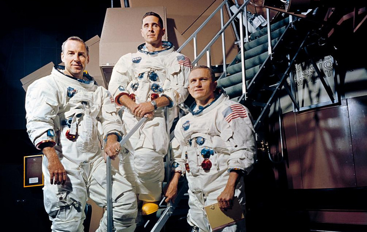 Az Apollo 8 legénysége, balról jobbra: Jim Lovell, Bill Anders és Frank Borman. - Kép forrása: NASA