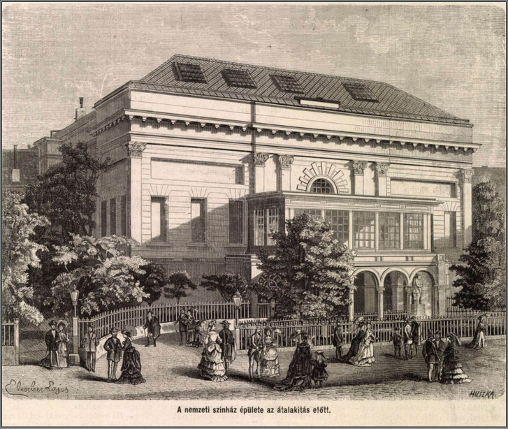 Az 1860-as években, a színház homlokzatának első átalakítása után