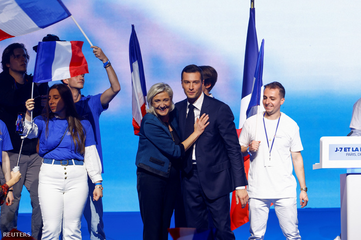 Marine Le Pen és Jordan Bardella 2024. június 2-án
