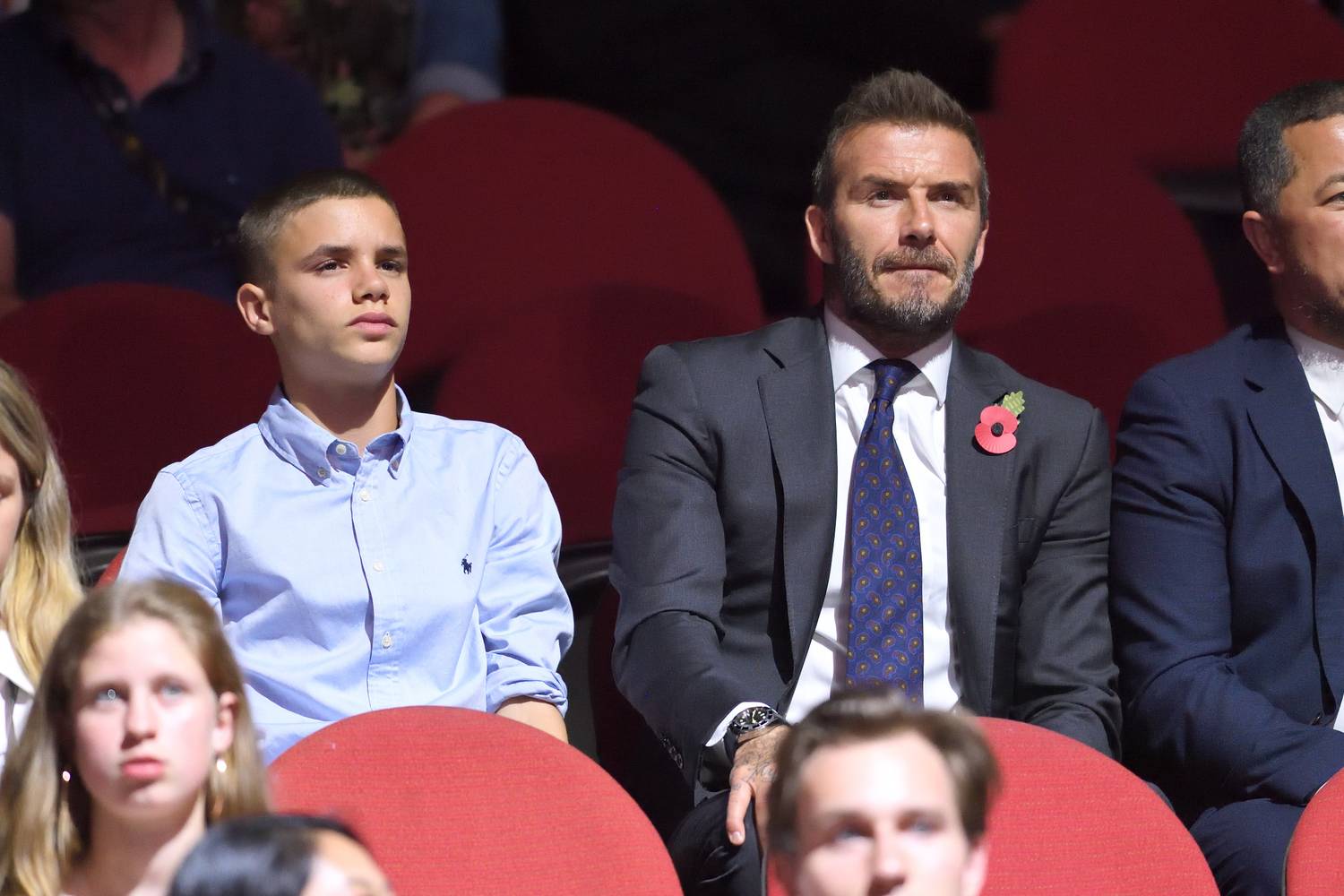 David Beckham fiával, Romeóval a 2018-as Invictus Gamesen, Ausztráliában. Egyszer sem találkozott Harry herceggel.