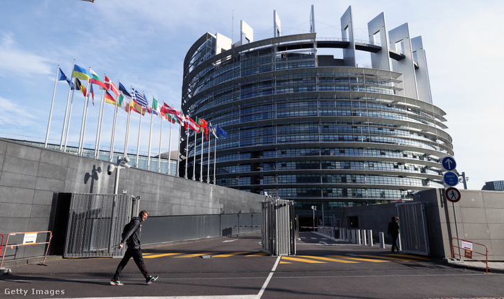 Az Európai Parlament épülete 2022. október 17-én