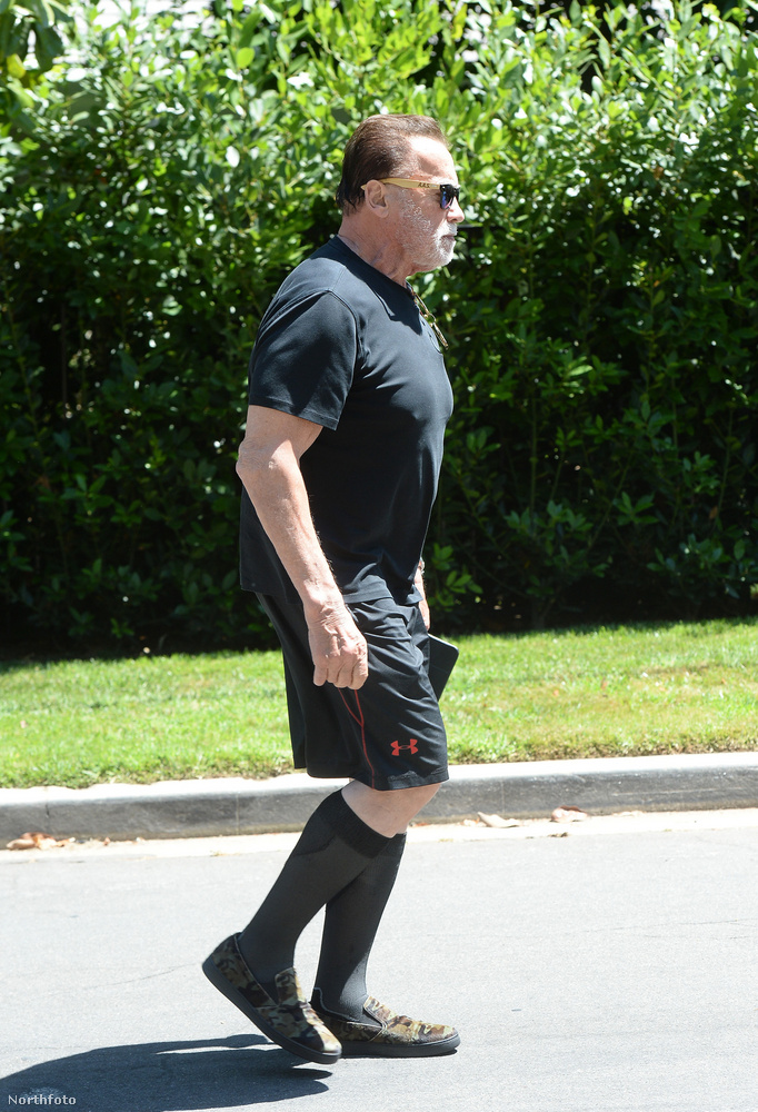 Arnold Schwarzeneggert először fotózták le azóta, hogy kiderült a 76 éves egykori testépítőnek pacemakert kellett beültetni.