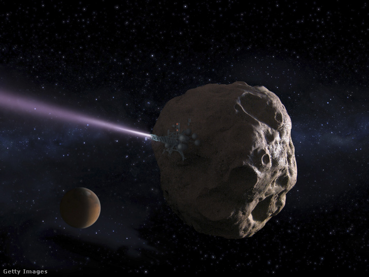 Ha időben észleljük nem lesz baj -- fantáziakép egy aszteroida pályáját meghajtás segítségével eltérítő űrjárműről