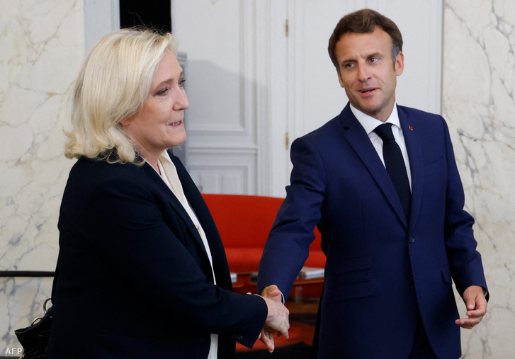 Marine Le Pen és Emmanuel Macron 2022. június 21-én