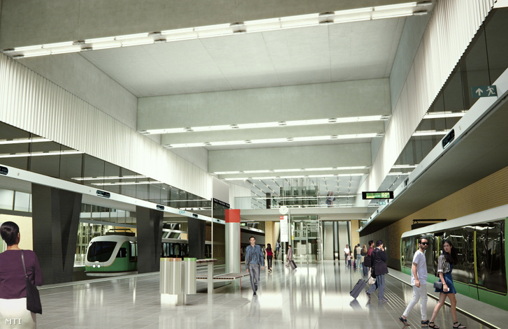 A 2-es metró Örs vezér téri metróállomásának látványterve.