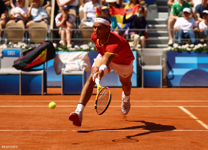 Rafael Nadal a szerb Novak Djokovics elleni meccs közben
