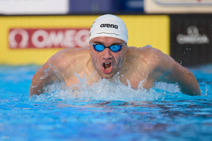 Milák Kristóf a férfi 200 méteres pillangóúszás elődöntőjében a belgrádi vizes Európa-bajnokságon 2024. június 21-én